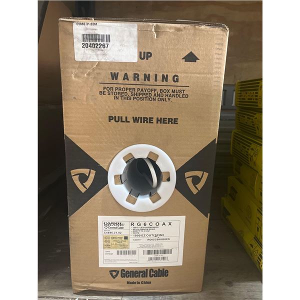 CAROLBRAND White 1000' Coaxial Cable (100% Flexfoil)