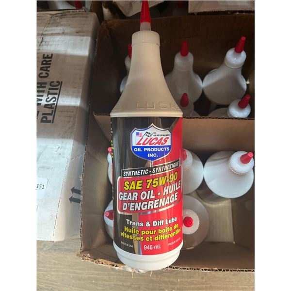 Lot of 6 Lucas Oil Products Synthetic SAE 75W-90 Gear Oil, Trans & Diff Lube 946ml