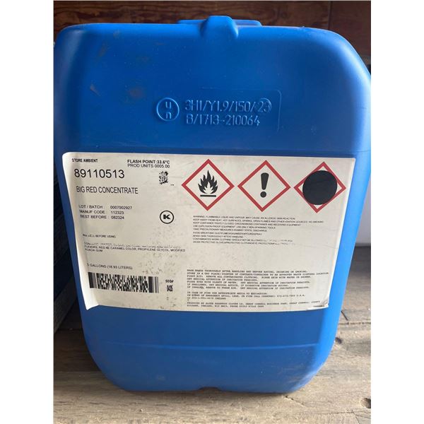 5 Gallons/ 18.93 L of Big Red Drink Concentrate
