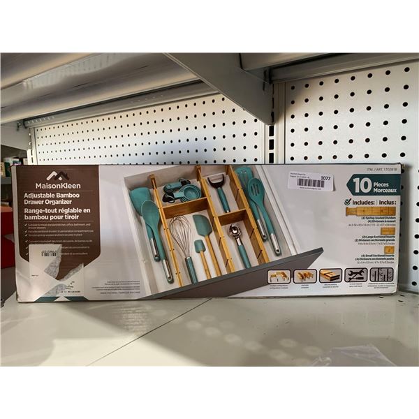 Masion Kleen Adjustable Bamboo Drawer Organizer 10 pcs