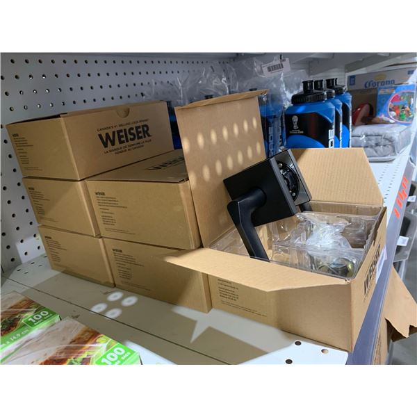 Weiser Lisbon Matte Black Hall / Closet Door Handles Lot of 6