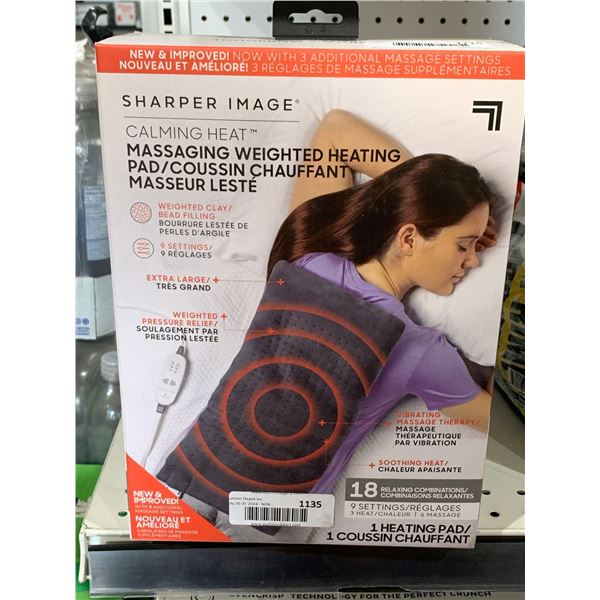 Sharper Image Calming Heat Massaging Weighted Heating Pad