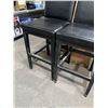 Image 3 : Lot of 2 Black And Wood Finish with Silver Trim Bar Stools