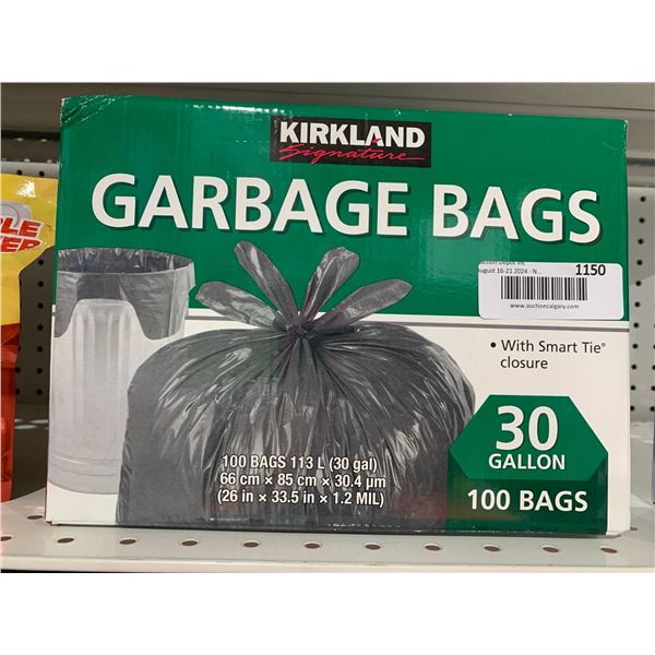 Kirkland Garbage bags 30 Gallon 100 Bags