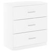 Image 1 : Simple Design Dresser, 3-Drawer Handle, Solid White