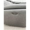 Image 2 : Grey Leather Reclining 5 seat Sectional Sofa with center console and Power Recline