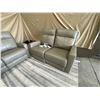 Image 3 : 2 pc Leather Reclining Livingroom Set, - Gray - 3 Seater Sofa & Matching 2 Seater sectional