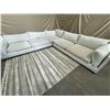Image 1 : White Oversized 116" Modern Pillow Arm Feather/Memory Foam Fill 3-Piece Corner Sectional Sofa, Wheat