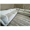 Image 3 : White Oversized 116" Modern Pillow Arm Feather/Memory Foam Fill 3-Piece Corner Sectional Sofa, Wheat