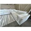 Image 4 : White Oversized 116" Modern Pillow Arm Feather/Memory Foam Fill 3-Piece Corner Sectional Sofa, Wheat
