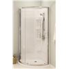 Image 1 : Cyrene 34 x 34 Acrylic Center Drain Shower Kit in White with Clear glass in Chrome