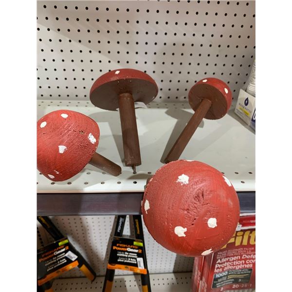 Locally Hand Crafted Garden Mushrooms Lot of 4