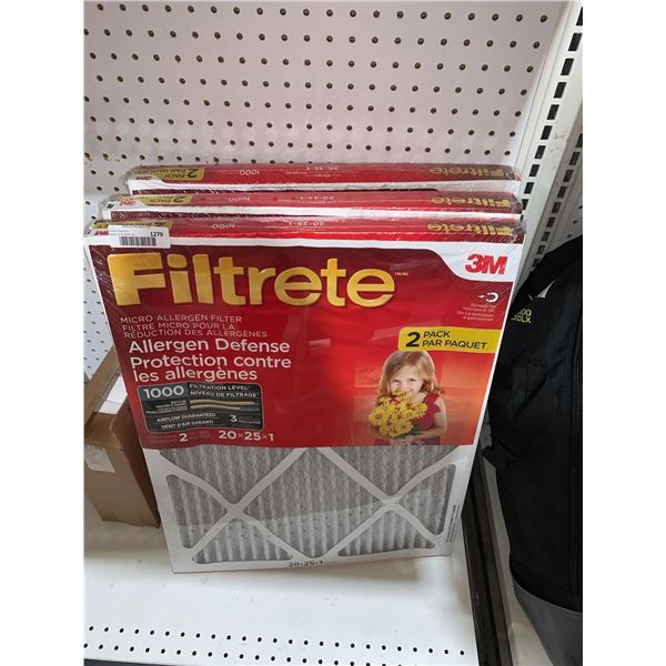 Filtrete 20x25x1 2 Pack Filters x's 3 Packs