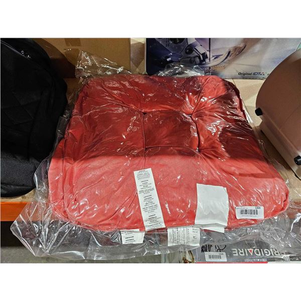 Lot of 2 Red Patio Chair Seat Cushions