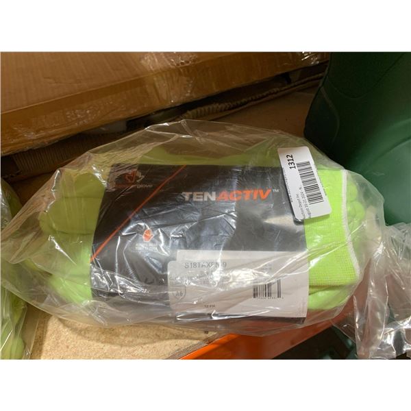 Lot of TenActive Hi-Viz Knit 18ga Gloves Size 9 12 Pairs
