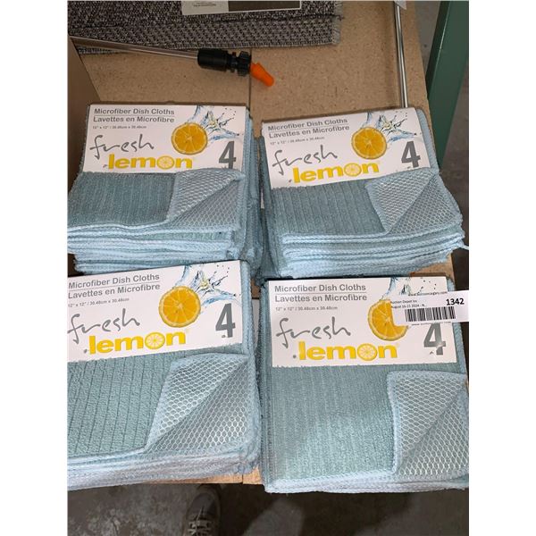 Fresh Lemon Microfiber Dish Cloths 4per pack x's 12 Packs