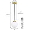 Image 1 : XiNBEi Lighting Pendant Lighting 1 Light Globe Pendant Light, Modern Adjustable Kitchen Hanging Ceil
