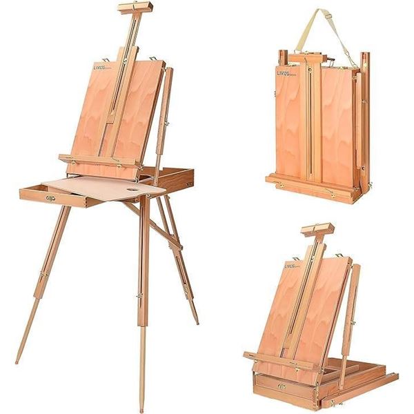 Portable Wooden Easel Stand with 12 Inch Drawer,
