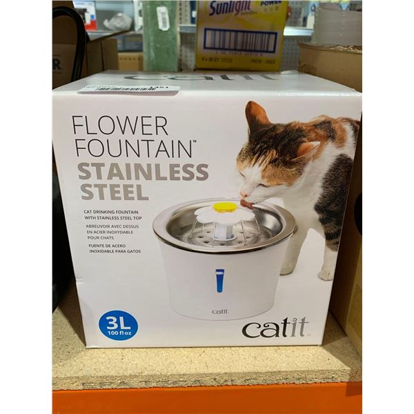Catit Flower Fountain Stainless Steel, White, 3 liters