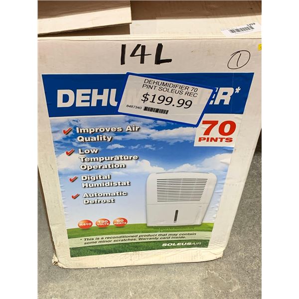SoleusAir Dehumidifier 70pint 14L