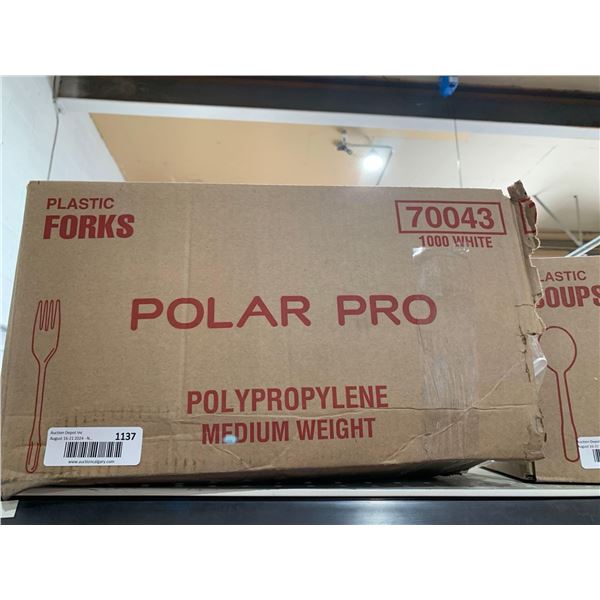 Polar Pro Plastic Forks Medium Weight 1000pcs White