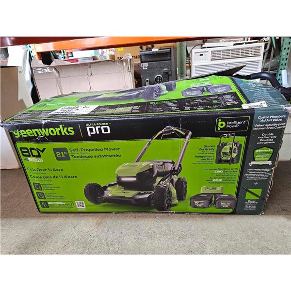 Greenworks Ultra Pro 21" 80Volt Self propelled Mower with Batteries and Charger