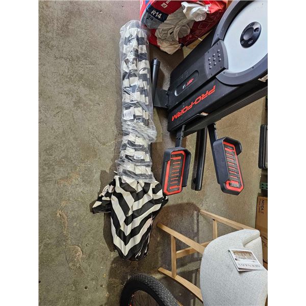 SunVilla 11’ Round Cabana Stripe Aluminum Market Umbrella