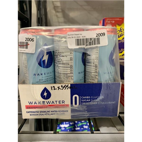 WakeWater Grapefruit Caffeinated Sparkling Water Beverage (12x155ml)