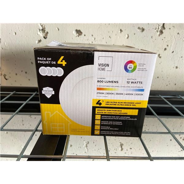 vision home LED ultra-slim recessed lights pack of 4
