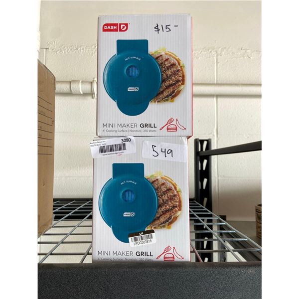 Dash mini maker grill, lot of 2