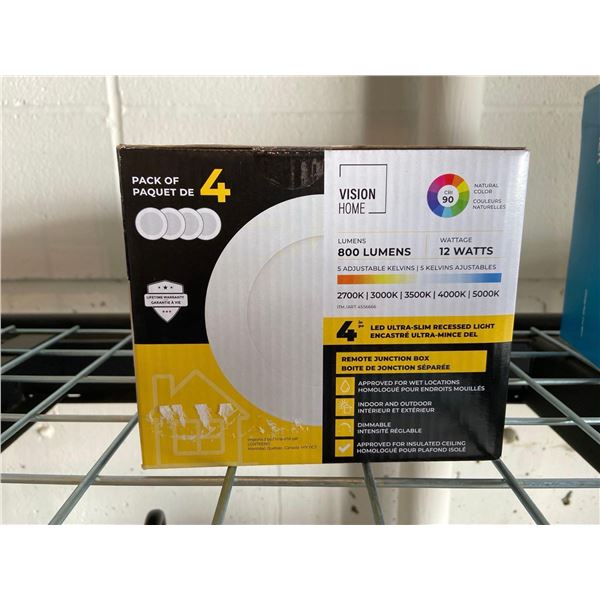Vision home LED ultra-slim recessed light pack of 4
