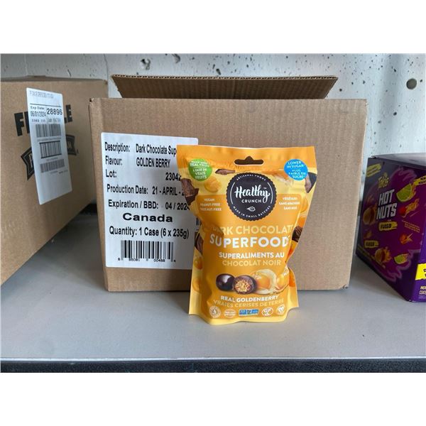 Healthy Crunch Dark Chocolate Super Food Real Golden Berry 6 x 235g