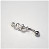 Image 1 : Silver Cubic Zirconia Belly Button, Suggested Retail Value $50