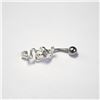Image 2 : Silver Cubic Zirconia Belly Button, Suggested Retail Value $50