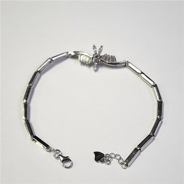 Silver Cz 7" Bracelet, Suggested Retail Value $120