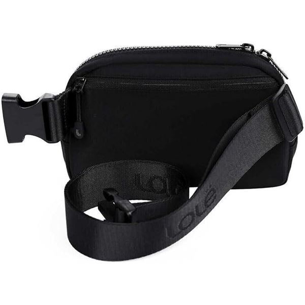 Lole Unisex Belt Bag - One Size, Adjustable Strap & 3 Mesh Storage Compartments - 1 Count (Black)