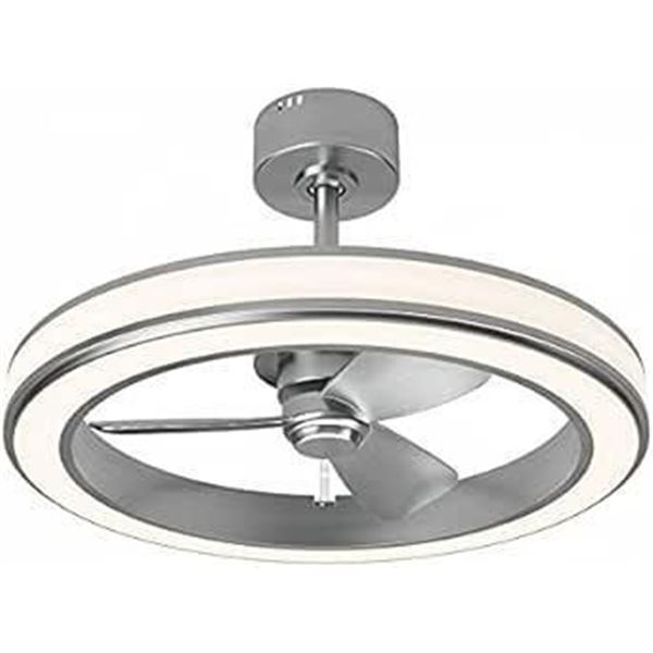 Edwin 25 in. Integrated LED Indoor Brushed Nickel Ceiling Fan with Light with Remote