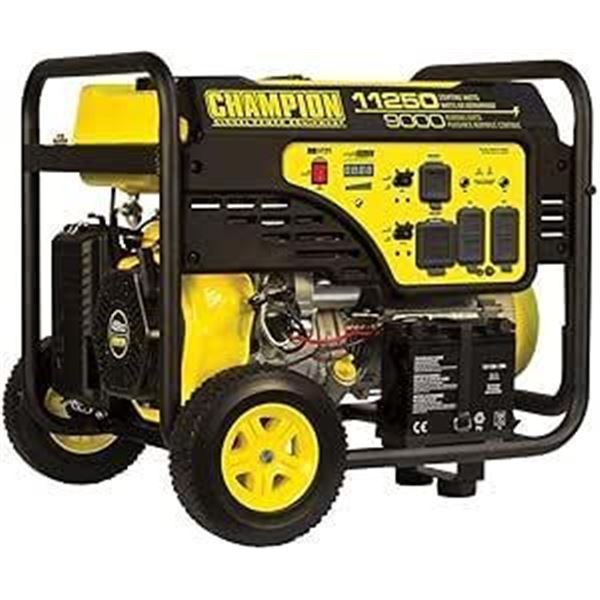 Portable Generator. Cost Effective Champion 11,250 W Powered by 459cc Champion OHV Engine Portable G