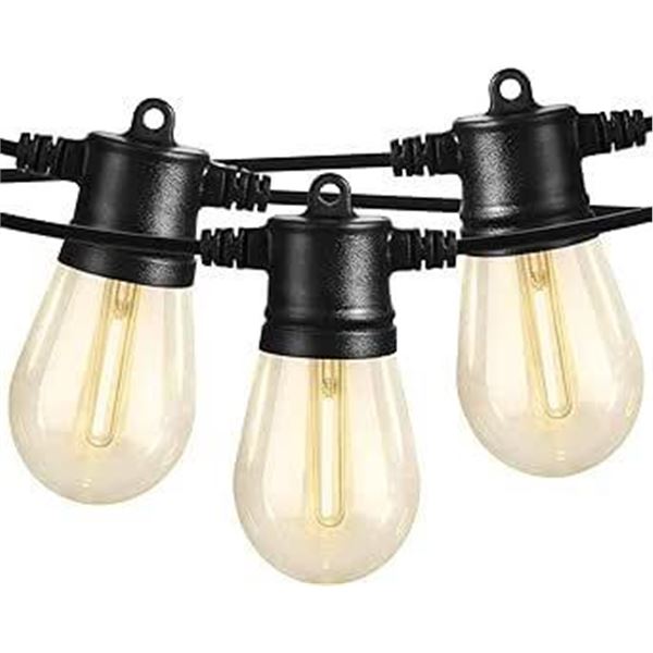 Outdoor String Lights, Patio Lights LED Shatterproof Bulbs for Outside, Backyard, Deck, Porch, Garde