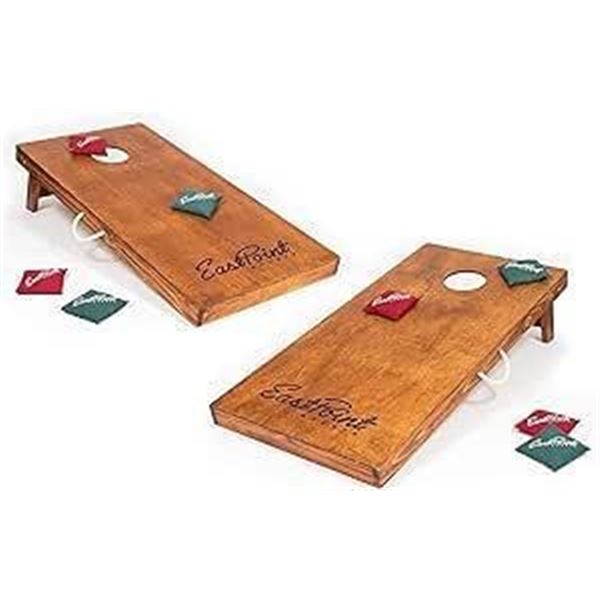 EastPoint Sports Corn Hole Outdoor Game - Full Size 4' x 2' Solid Wood Bean Bag Toss Set - Includes 
