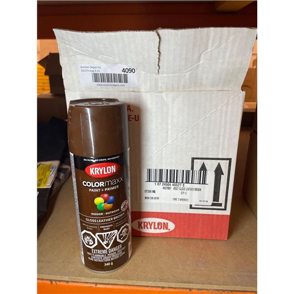 Krylon Color Maxx Gloss Leather Brown Paint 6 x 340g