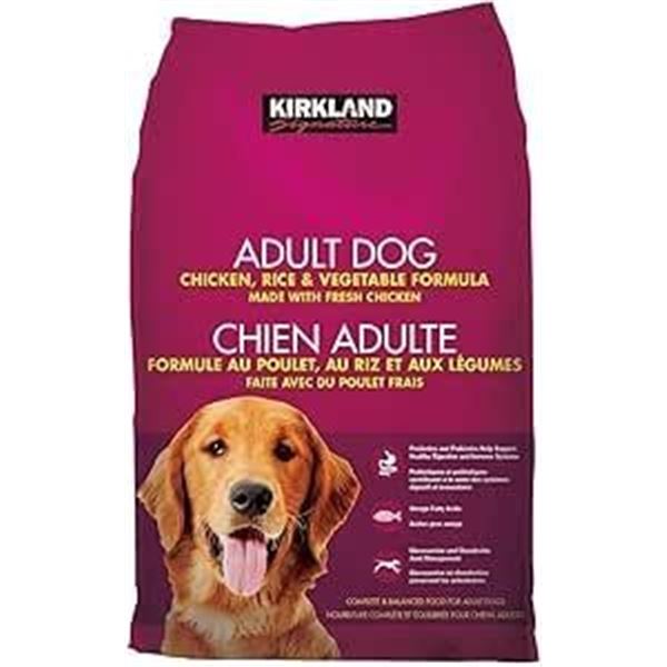 Kirkland Signature Chicken and Rice and Vegetable Formula for Adult Dog Net Wt 18.14 Kg, 18.14 Kilog