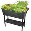 Image 1 : Keter Urban Bloomer 12.7 Gallon Resin Plastic Wood Look Elevated Raised Patio Garden Flower Planter 