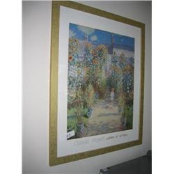 1 FRAMED MONET PRINT AND 2 VAN GOGH PRINTS