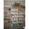 Image 1 : CONTENTS OF 3 WHITE SHELVES ALONG EAST WALL INC SMALL PARTS, GUAGES, HARDWARE, ELEC, CORDS, SEVERAL 