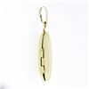 Image 5 : Italian 14k Yellow Gold Polished Grooved Vertical Work Large Oval Locket Pendant