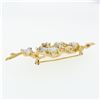 Image 5 : Vintage Large Textured 14K Gold FINE Opal & Diamond Free Form Tree Branch Brooch