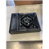 Image 2 : CRATE WITH PORTABLE PROPANE BURNER, MULTIMETER AND FULL MOTION TV WALL MOUNT