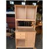 Image 1 : TWOPIECE MAPLE FINISH STORAGE CABINET
