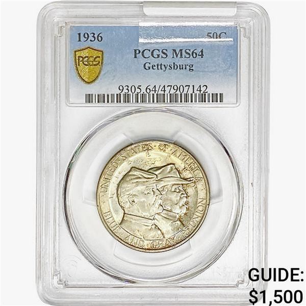 1936 Gettysburg Half Dollar PCGS MS64